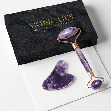100% Natural Amethyst Jade and Gua Sha Set - The only Authentic Amethyst in Nepal